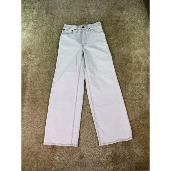 Madewell Denim - MADEWELL The Perfect Vintage Wide Leg Crop Jean White Womens Sz 24 C358